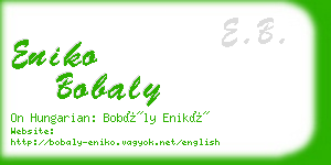 eniko bobaly business card